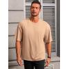 imageRuncati Mens Casual TShirts Short Sleeve Lightweight Oversized Summer Cotton Tee Beach Crew Neck TopsKhaki