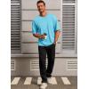 imageRuncati Mens Casual TShirts Short Sleeve Lightweight Oversized Summer Cotton Tee Beach Crew Neck TopsSky Blue