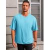 imageRuncati Mens Casual TShirts Short Sleeve Lightweight Oversized Summer Cotton Tee Beach Crew Neck TopsSky Blue
