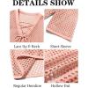 imageRuncati Mens Lace Up Beach Shirts Hollow Out V Neck Half Sleeve T Shirts Knit Crochet See Through Summer TopsPink
