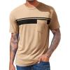 imageRuncati Mens Casual TShirt Short Sleeve Regular Fit Crewneck Tee Summer Graphic Tops with PocketKhaki