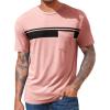 imageRuncati Mens Casual TShirt Short Sleeve Regular Fit Crewneck Tee Summer Graphic Tops with PocketPink