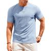 imageRuncati Mens Casual TShirts Short Sleeve Crew Neck Summer Stretchy Shirt Textured Jacquard TopsSky Blue