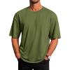 imageRuncati Mens Casual TShirts Short Sleeve Lightweight Oversized Summer Cotton Tee Beach Crew Neck TopsArmy Green