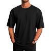 imageRuncati Mens Casual TShirts Short Sleeve Lightweight Oversized Summer Cotton Tee Beach Crew Neck TopsBlack