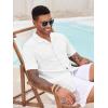 imageRuncati Mens Casual Button Down Shirts Short Sleeve Cuban Collar Textured Shirt Beach Summer Stretch TopsWhite