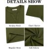 imageRuncati Mens Casual T Shirts Short Sleeve V Neck Henley Shirt Button Basic Fashion Summer Beach Tee TopsArmy Green