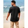 imageRuncati Mens Casual T Shirts Short Sleeve V Neck Henley Shirt Button Basic Fashion Summer Beach Tee TopsBlack