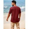 imageRuncati Mens Casual T Shirts Short Sleeve V Neck Henley Shirt Button Basic Fashion Summer Beach Tee TopsBurgundy