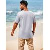 imageRuncati Mens Casual T Shirts Short Sleeve V Neck Henley Shirt Button Basic Fashion Summer Beach Tee TopsGrey