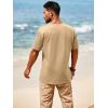 imageRuncati Mens Casual T Shirts Short Sleeve V Neck Henley Shirt Button Basic Fashion Summer Beach Tee TopsKhaki
