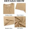 imageRuncati Mens Casual T Shirts Short Sleeve V Neck Henley Shirt Button Basic Fashion Summer Beach Tee TopsKhaki