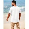 imageRuncati Mens Casual T Shirts Short Sleeve V Neck Henley Shirt Button Basic Fashion Summer Beach Tee TopsWhite