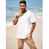 imageRuncati Mens Casual T Shirts Short Sleeve V Neck Henley Shirt Button Basic Fashion Summer Beach Tee TopsWhite