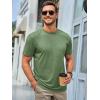 imageRuncati Mens Short Sleeve TShirts Classic Crew Neck Casual Shirt Summer Basic Lightweight Fashion Moisture Wicking TeesArmy Green
