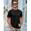 imageRuncati Mens Short Sleeve TShirts Classic Crew Neck Casual Shirt Summer Basic Lightweight Fashion Moisture Wicking TeesBlack
