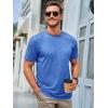 imageRuncati Mens Short Sleeve TShirts Classic Crew Neck Casual Shirt Summer Basic Lightweight Fashion Moisture Wicking TeesBlue
