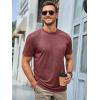 imageRuncati Mens Short Sleeve TShirts Classic Crew Neck Casual Shirt Summer Basic Lightweight Fashion Moisture Wicking TeesWine Red