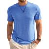 imageRuncati Mens Short Sleeve TShirts Classic Crew Neck Casual Shirt Summer Basic Lightweight Fashion Moisture Wicking TeesBlue