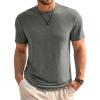 imageRuncati Mens Short Sleeve TShirts Classic Crew Neck Casual Shirt Summer Basic Lightweight Fashion Moisture Wicking TeesDark Grey