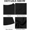 imageRuncati Mens Casual Henley Shirts Linen Short Sleeve V Neck Band Collar Shirt Beach Summer Hippie Lightweight TopsBlack