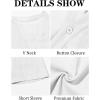 imageRuncati Mens Casual Henley Shirts Linen Short Sleeve V Neck Band Collar Shirt Beach Summer Hippie Lightweight TopsWhite