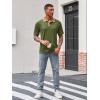 imageRuncati Mens Casual Polo Shirts Short Sleeve Lightweight Stretchy Golf Shirt Summer Beach Raglan TopsArmy Green