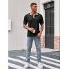 imageRuncati Mens Casual Polo Shirts Short Sleeve Lightweight Stretchy Golf Shirt Summer Beach Raglan TopsBlack