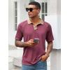 imageRuncati Mens Casual Polo Shirts Short Sleeve Lightweight Stretchy Golf Shirt Summer Beach Raglan TopsBurgundy