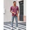 imageRuncati Mens Casual Polo Shirts Short Sleeve Lightweight Stretchy Golf Shirt Summer Beach Raglan TopsBurgundy