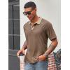 imageRuncati Mens Casual Polo Shirts Short Sleeve Lightweight Stretchy Golf Shirt Summer Beach Raglan TopsCoffee