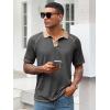 imageRuncati Mens Casual Polo Shirts Short Sleeve Lightweight Stretchy Golf Shirt Summer Beach Raglan TopsDark Grey