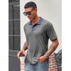 imageRuncati Mens Casual Polo Shirts Short Sleeve Lightweight Stretchy Golf Shirt Summer Beach Raglan TopsLight Grey