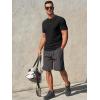 imageRuncati Mens Henley Shirts Short Sleeve Casual Ribbed Knitted Summer TShirt Slim Fit Workout Muscle TopsBlack