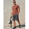 imageRuncati Mens Henley Shirts Short Sleeve Casual Ribbed Knitted Summer TShirt Slim Fit Workout Muscle TopsBrown