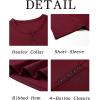 imageRuncati Mens Henley Shirts Short Sleeve Casual Ribbed Knitted Summer TShirt Slim Fit Workout Muscle TopsBurgundy