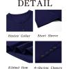 imageRuncati Mens Henley Shirts Short Sleeve Casual Ribbed Knitted Summer TShirt Slim Fit Workout Muscle TopsNavy