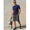 imageRuncati Mens Henley Shirts Short Sleeve Casual Ribbed Knitted Summer TShirt Slim Fit Workout Muscle TopsNavy