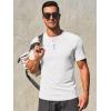 imageRuncati Mens Henley Shirts Short Sleeve Casual Ribbed Knitted Summer TShirt Slim Fit Workout Muscle TopsWhite