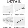 imageRuncati Mens Henley Shirts Short Sleeve Casual Ribbed Knitted Summer TShirt Slim Fit Workout Muscle TopsWhite