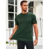 imageRuncati Mens Knit Short Sleeve T Shirts Casual Crewneck Slim Fit Shirt Cable Knitted Stretch Pullover TeesArmy Green
