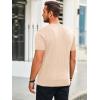 imageRuncati Mens Knit Short Sleeve T Shirts Casual Crewneck Slim Fit Shirt Cable Knitted Stretch Pullover TeesBeige