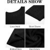 imageRuncati Mens Knit Short Sleeve T Shirts Casual Crewneck Slim Fit Shirt Cable Knitted Stretch Pullover TeesBlack