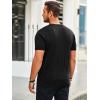 imageRuncati Mens Knit Short Sleeve T Shirts Casual Crewneck Slim Fit Shirt Cable Knitted Stretch Pullover TeesBlack
