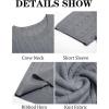 imageRuncati Mens Knit Short Sleeve T Shirts Casual Crewneck Slim Fit Shirt Cable Knitted Stretch Pullover TeesGrey