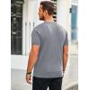 imageRuncati Mens Knit Short Sleeve T Shirts Casual Crewneck Slim Fit Shirt Cable Knitted Stretch Pullover TeesGrey