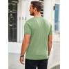 imageRuncati Mens Knit Short Sleeve T Shirts Casual Crewneck Slim Fit Shirt Cable Knitted Stretch Pullover TeesLight Green