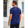 imageRuncati Mens Knit Short Sleeve T Shirts Casual Crewneck Slim Fit Shirt Cable Knitted Stretch Pullover TeesNavy Blue