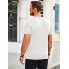 imageRuncati Mens Knit Short Sleeve T Shirts Casual Crewneck Slim Fit Shirt Cable Knitted Stretch Pullover TeesWhite