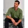 imageRuncati Mens Linen Henley Shirts Casual Lightweight 34 Sleeve TShirt Summer Beach Yoga Hippie TopsArmy Green